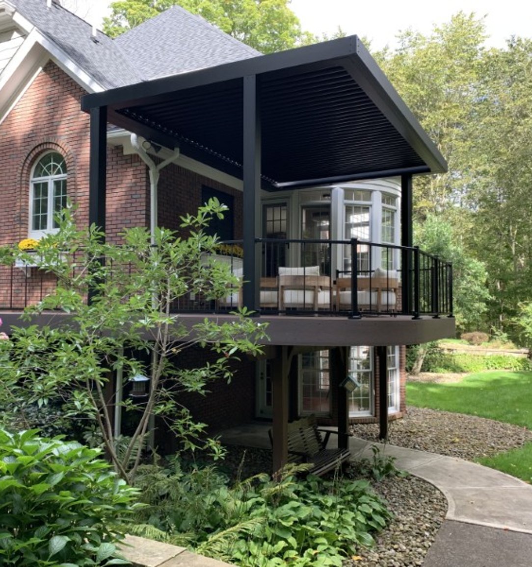 multi story elevated deck