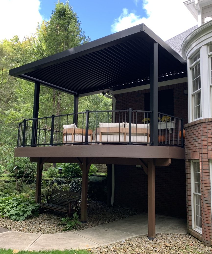 two level elevated deck at northeast ohio home